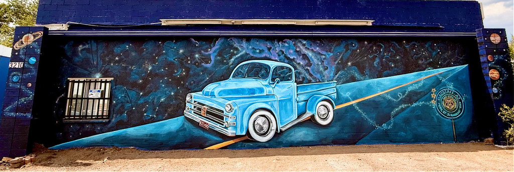 Mural at Soto Brothers Tires, at 3220 East Route 66 in Flagstaff ... Painted by local artist Jo Rohrbacker