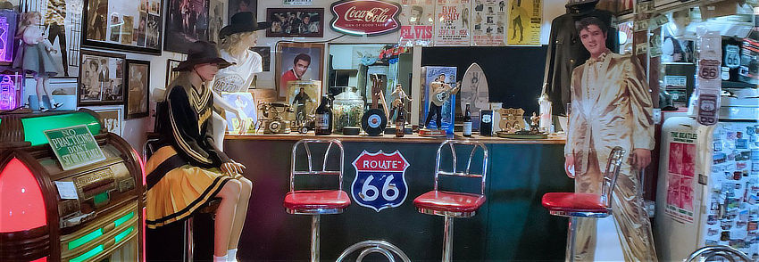 Elvis and girl friend at the diner ... Hackberry General Store along Route 66 between Seligman and Kingman, Arizona