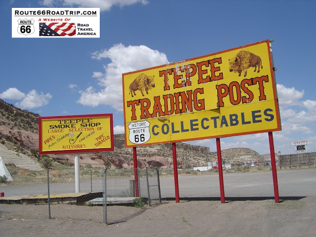 The Tepee Trading Post, near the New Mexico - Arizona state line on present-day I-40