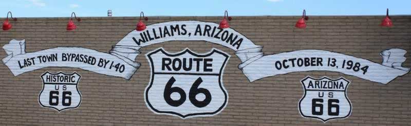 Williams, Arizona mural ... Last town bypassed by I-40 Williams, Arizona mural ... Last town bypassed by I-40