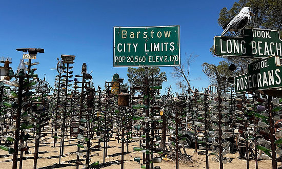 Elmer Long's Bottle Tree Ranch in Oro Grande, California on Historic Route 66