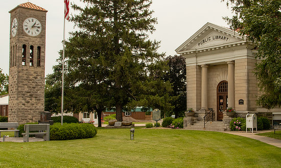 Atlanta Illinois Public Library and Clock Tower 