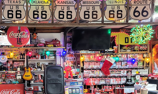 Inside the Perkins Wood and Glass ... "The Shop" ... on Route 66 in Gardner, Illinois