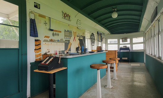 Interior view of the Streetcar Diner in Gardner, Illinois on Route 66
