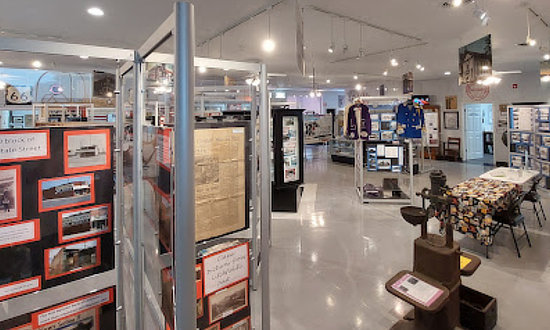 Indoor exhibits at the Litchfield Museum & Route 66 Welcome Center in Illinois