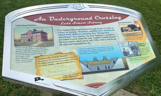 An Underground Crossing ... the Ladd School Subway in Pontiac in Pontiac, Illinois, on Route 66