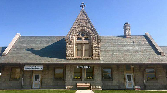 The historic train depot in Dwight, Illinois