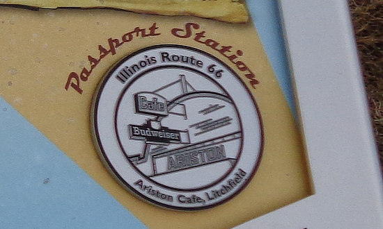 Passport Station on an Illinois Route 66 Wayside Exhibit
