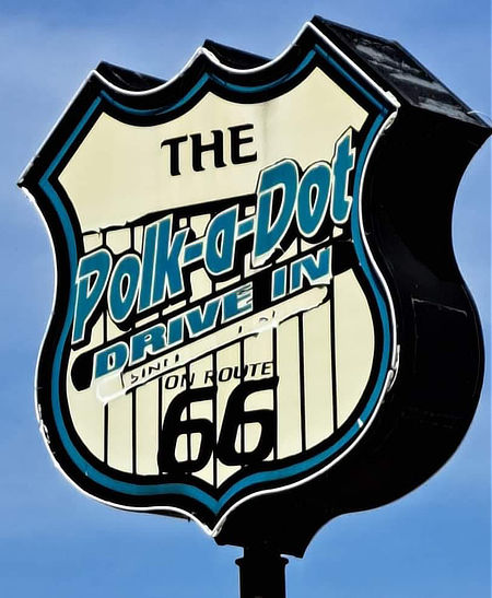 Sign at the Polk-A-Dot Drive-In on Route 66 ... Braidwood, Illinois