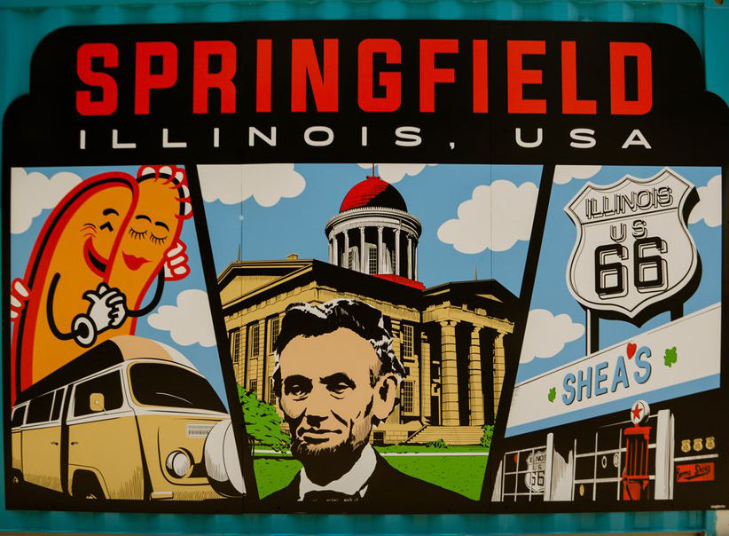 Route 66 mural  in Springfield, Illinois