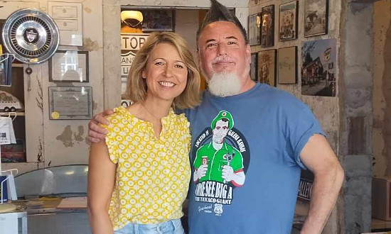 Aaron with Samantha Brown, well known for her Places to Love series on the Travel Channel