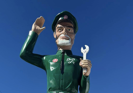 "Big A", the Texaco Giant,  at Gearheads Curios in Galena, Kansas, on Route 66