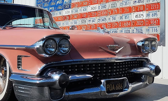 Pink Cadillac at Gearhead Curios in Galena, Kansas