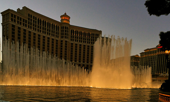 Scene along the famous Las Vegas Strip