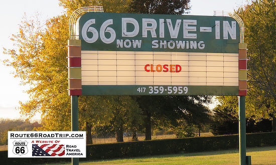 Neon sign at the 66 Drive-In Theater, Carthage, Missouri