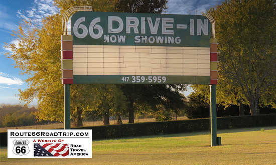 Neon sign at the 66 Drive-In Theater, Carthage, Missouri