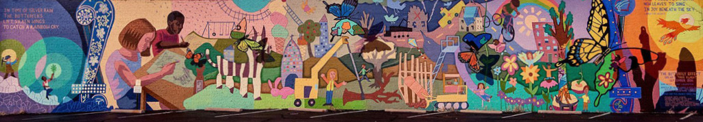 The beautiful Butterfly Effect mural in Joplin, Missouri