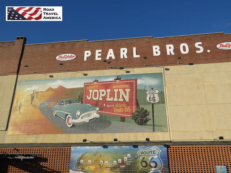 Joplin, Missouri Historic Route 66 mural at Pearl Brothers