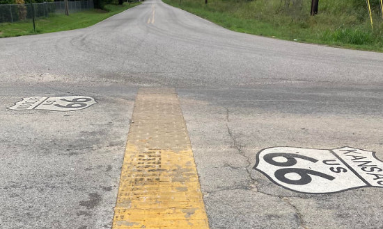 State line on Route 66 between Missouri and Kansas