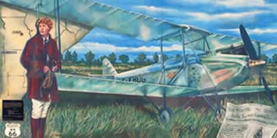 Amelia Earhart mural in Cuba, Missouri, along Route 66