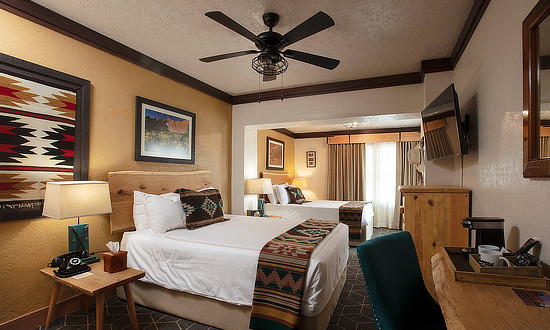 One of the many guest rooms at the Hotel El Rancho in Gallup, New Mexico, on Route 66