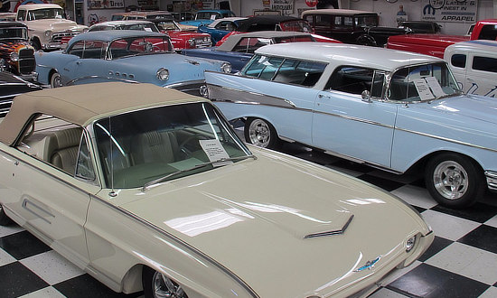 Indoor collection of cars at the Route 66 Auto Museum, Santa Rosa, New Mexico