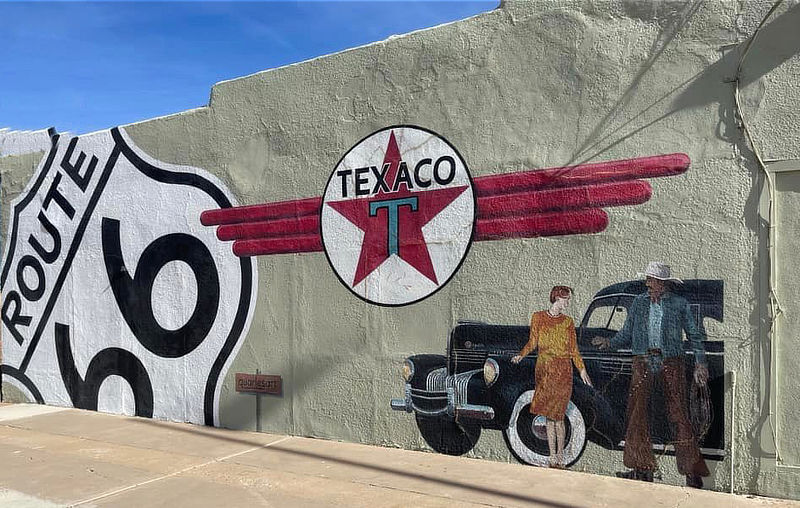 The "Texaco" mural in Tucumcari, New Mexico The "Texaco" mural in Tucumcari, New Mexico