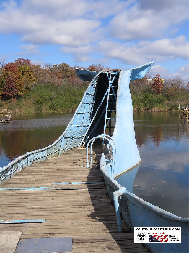 Walking across the top of the Blue Whale in Catoosa, Oklahoma