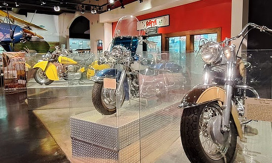 Motorcycles on display at the National Route 66 Museum in Elk City, Oklahoma