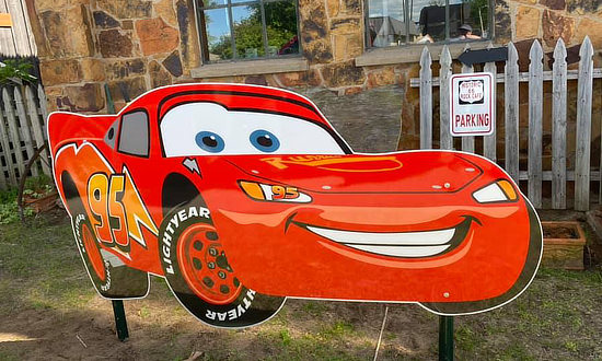 Car number 95 at the Rock Cafe on Route 66 in Stroud, Oklahoma ... inspired by the Pixar-Disney film "Cars"
