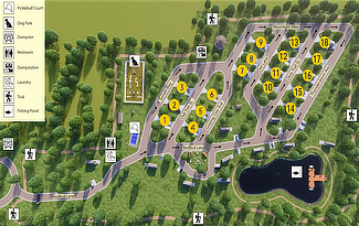 Aerial view of the Redbud Tiny Home and RV Resort in Oklahoma