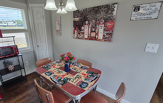 Route 66 Themed Tiny Home at the Redbud Tiny Home and RV Resort in Oklahoma