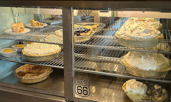 "Ugly Crust Pies" at the Midpoint Cafe and Gift Shop, Route 66, Adrian, Texas