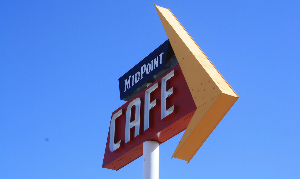 Route 66 Roadside Attraction: Midpoint Cafe and Gift Shop, Adrian, Texas