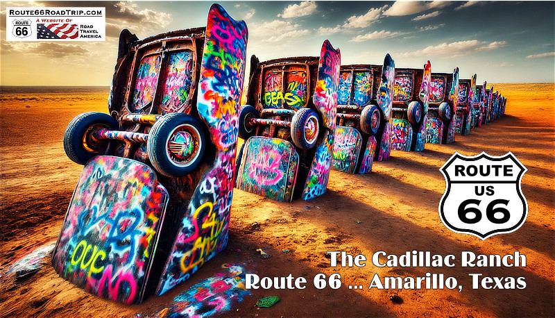 The Cadillac Ranch ... classic, half-buried Cadillacs! West of Amarillo Texas on I-40