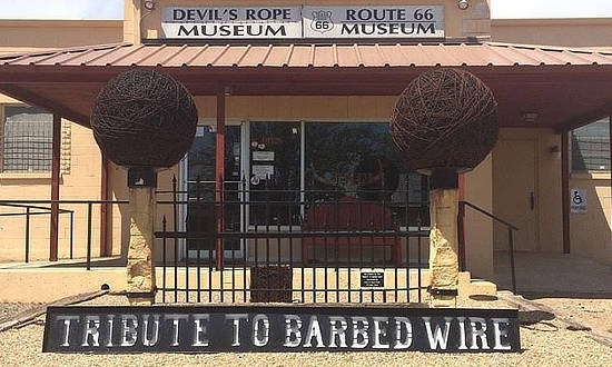 Texas Route 66 Museum in McLean, Texas ... a Tribute to Barbed Wire