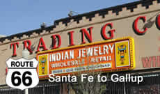 Route 66 Road Trip westbound from Santa Fe through Albuquerque to Gallup