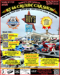 Roy's Route 66 Cruisin' Car Show in March of 2026