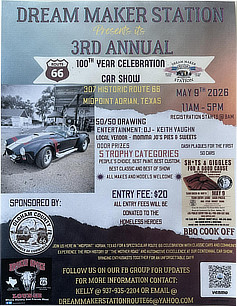 Annual Car Show at Dream Maker Station on Route 66 in Adrian, Texas
