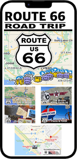 Route 66 Road Trip Mobile Smartphone App ... Interactive mapping, navigation, directions, trip planner, road hazards, points of interest, events and weather forecasts