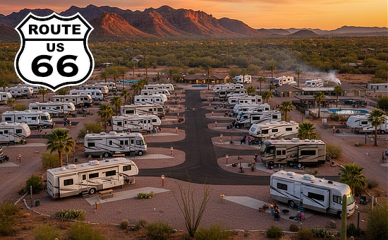 Experiencing Route 66 via RV and Motorhome ... Directory of  Route 66 RV parks and Campgrounds along The Mother Road