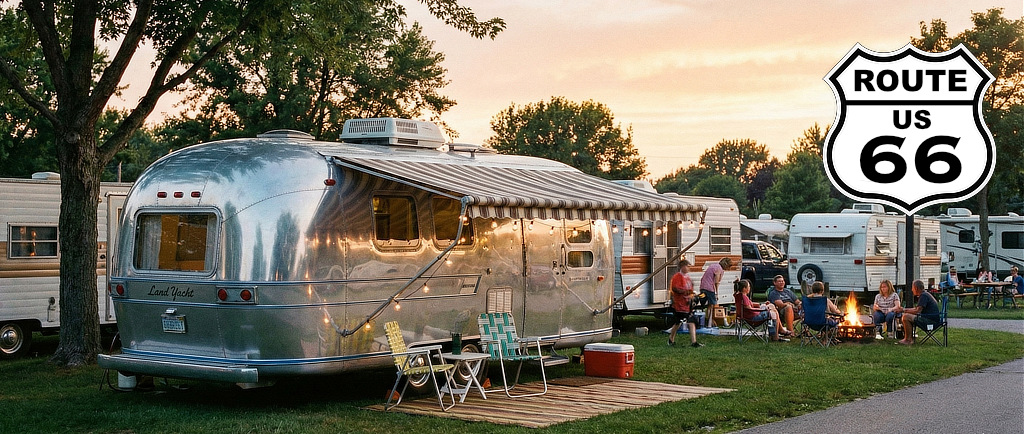 Families enjoying their stay at a RV Park on Historic Route 66