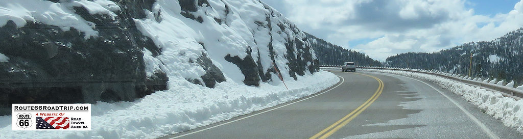 Snow day along Route 66 in the USA