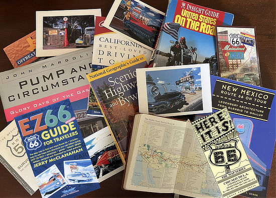 Part of the staff's Route 66  and travel book shelf!